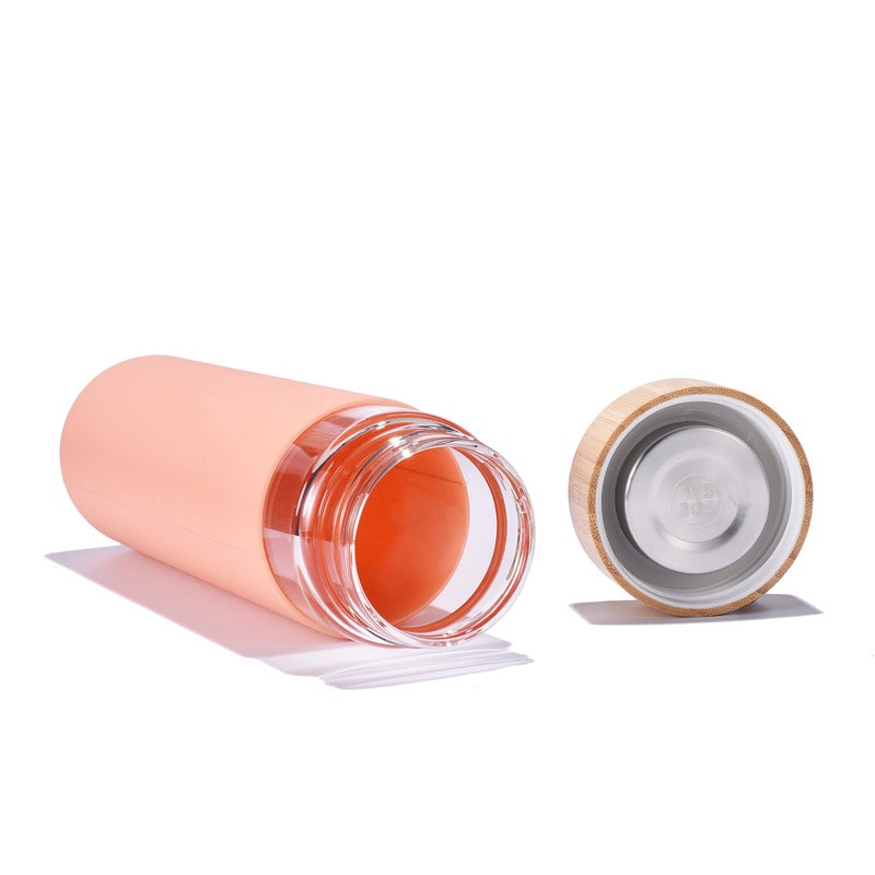 Yomious 20 Oz Borosilicate Glass Water Bottles with Silicone Sleeve BPA Free, Dishwasher Safe - Reusable Clear Glass Drinking with Leak Proof Bamboo Lid | Perfect Gym Water Bottles for Men & Women - Image 5